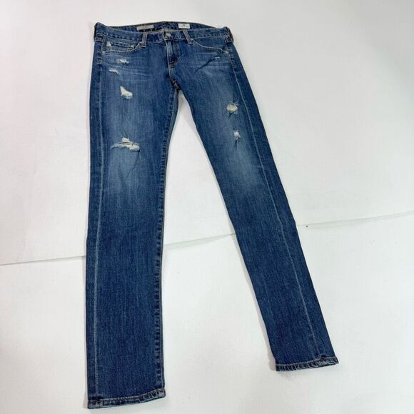 AG Jeans Womens 27 The Nikki Relaxed Skinny Distressed Low Rise - Picture 1 of 9